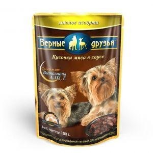 Верные друзья - консервы для собак малых пород Мясное ассорти 100гр*21шт