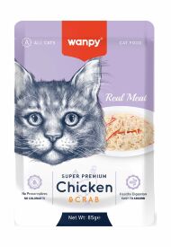 Wanpy Cat - Пауч для кошек из курицы и краба 85 г