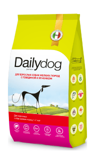 DailyDog  - Сухой корм для взрослых собак мелких пород, с говядиной и ягненком