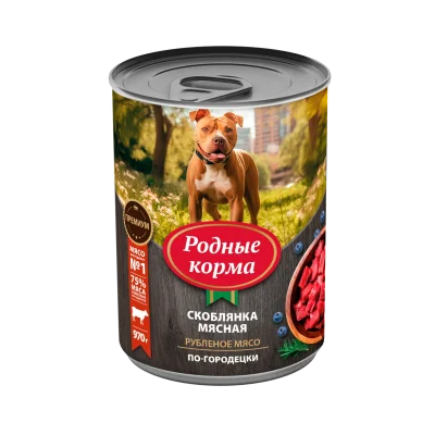 Родные Корма - Консервы для собак, жареха мясная по-двински