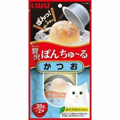 INABA - Лакомство для кошек, нежное суфле на основе тунца-бонито, 35гр*2