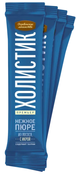 Деревенские Лакомства - Нежное пюре для кошек из Лосося, 4*10гр