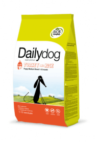 Dailydog Puppy Turkey and Rice - сухой корм для щенков средних пород пород, с Индейкой и Рисом