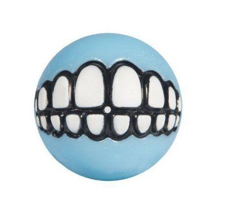 Rogz Grinz - Мяч для щенков с принтом зубы и отверстием для лакомств средний