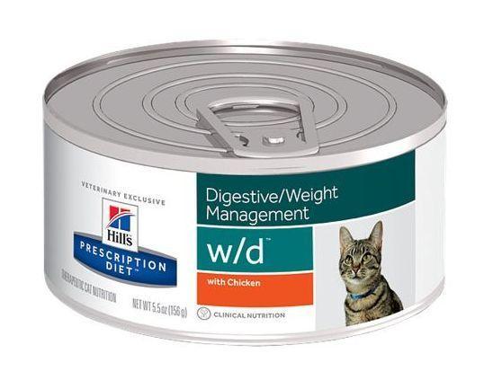 Hill's Prescription Diet w/d Digestive - Консервы для кошек при сахарном диабете и запорах 156гр