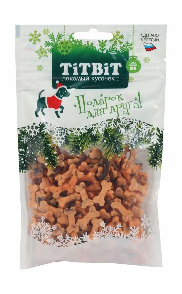 TiTBiT - Лакомства для собак, новогодняя коллекция, Мягкие снеки с индейкой