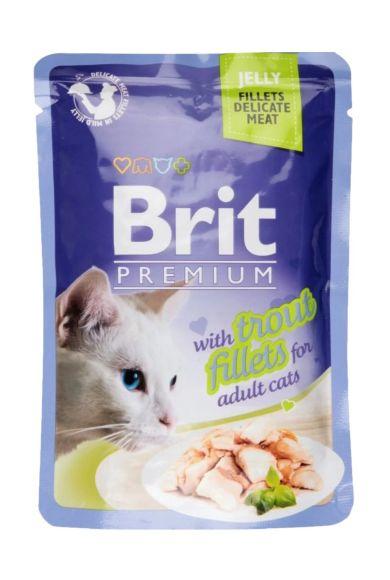 Brit Premium Trout - Паучи для кошек: кусочки в желе из филе форели 85гр