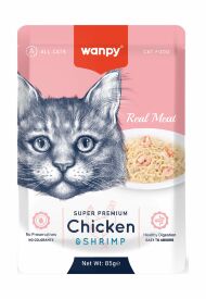 Wanpy Cat - Пауч для кошек из курицы и креветок 85 г