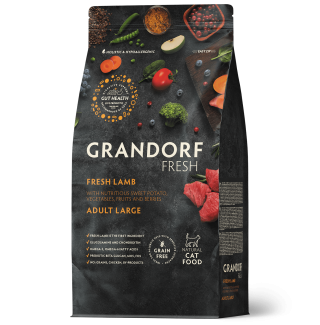 Grandorf Fresh Cat Lamb Large - Сухой корм для взрослых кошек крупных пород,чувствительное пищеварение или склонность к аллергии, с ягненком и бататом
