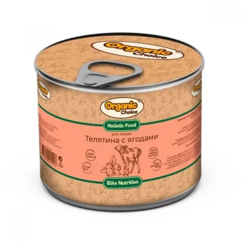 Organic Choice - Консервы для кошек, телятина с ягодами 240 гр