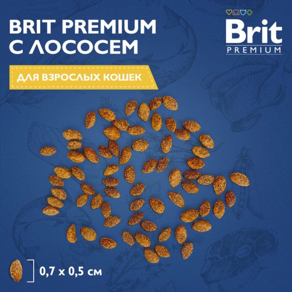 Brit - Сухой корм для взрослых кошек, с Лососем