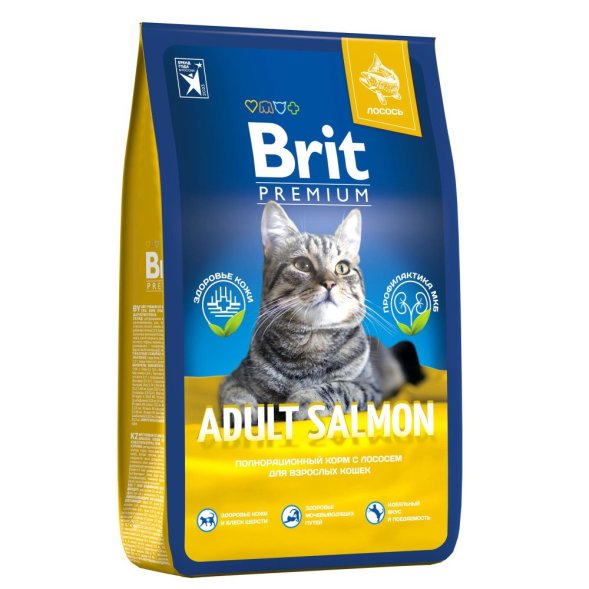 Brit - Сухой корм для взрослых кошек, с Лососем