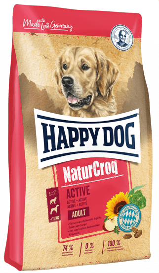 Happy Dog NaturCroq Active - Сухой корм для взрослых, спортивных собак, с Курицей и Рыбой, 15 кг