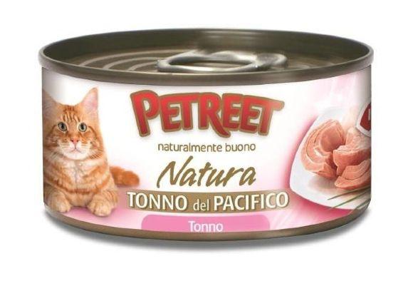 Petreet - Консервы для кошек кусочки тихоокеанского тунца в рыбном бульоне 70 г