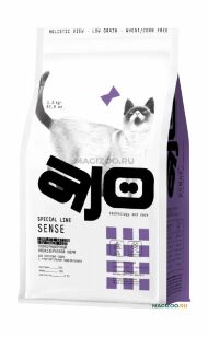 AJO Cat Sense - Сухой корм низкозерновой для взрослых для кошек, с чувствительным пищеварением, с олениной