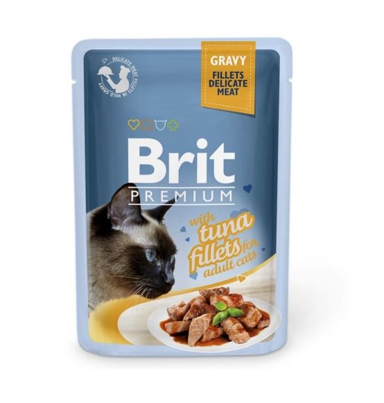 Brit Premium Tuna - Паучи для кошек: кусочки в соусе из филе тунца 85гр