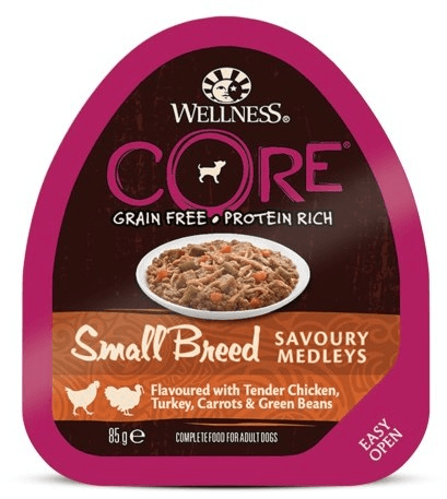 Wellness Core Small Breed - Консервы из курицы с индейкой, морковью и зеленой фасолью для собак мелких пород 85 г