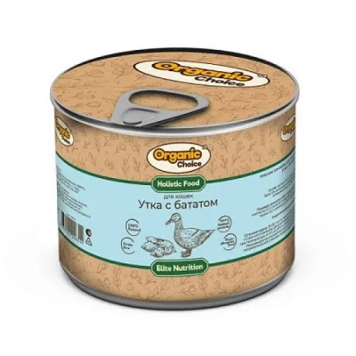 Organic Choice - Консервы для кошек, утка с бататом 240 гр