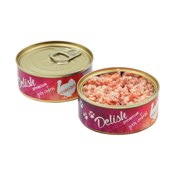 DELISH DOG - консервы для взрослых собак с индейкой, 100гр