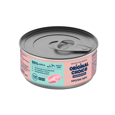 Original Сhoice Monoprotein (Монопротеин) Mini - Консервированный корм для собак мелких пород, Кролик 100 гр Original Сhoice Monoprotein (Монопротеин) Mini - Консервированный корм для собак мелких пород, Кролик 100 гр