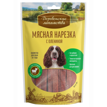Деревенские лакомства - Лакомства для собак, Мясная нарезка с Олениной, 90 гр