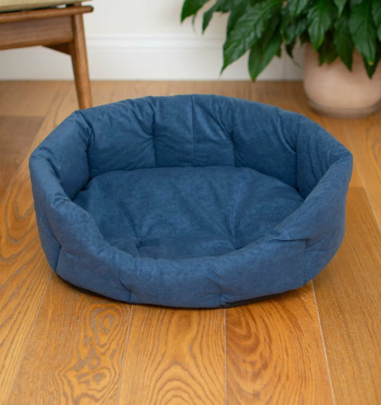 PetSHOP - Лежак овальный с подушкой, синий 68x60x22 см