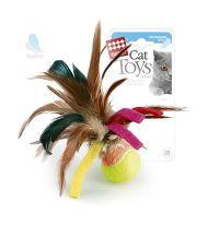 GiGwi - Игрушка для Кошек "Мячик с перьями" 6см