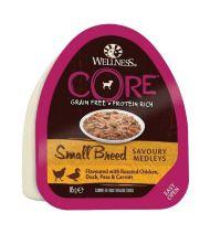 Wellness Core Small Breed - Консервы из курицы с уткой, горошком и морковью для собак мелких пород 85 г