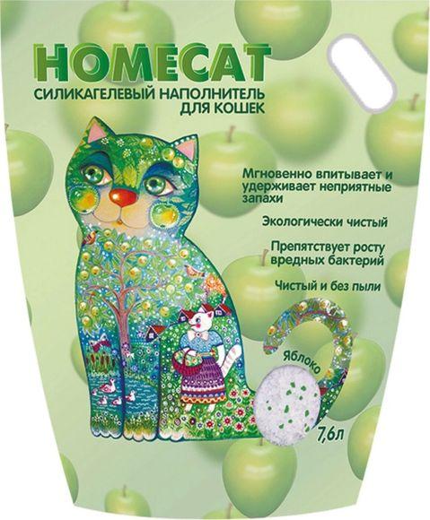 Homecat - Силикагелевый наполнитель для кошачьих туалетов, с ароматом яблока