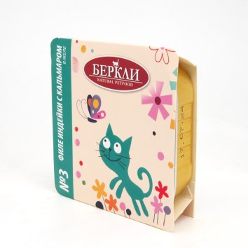 Беркли - Консервы для кошек №3, Филе Индейки с Кальмаром в желе, 100 гр