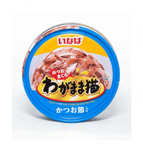INABA - консервы для кошек,японский тунец с вяленными кусочками тихоокеанского тунца 115гр