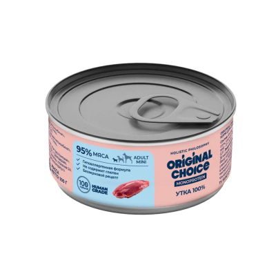 Original Сhoice Monoprotein (Монопротеин) Mini - Консервированный корм для собак мелких пород, Утка 100 гр