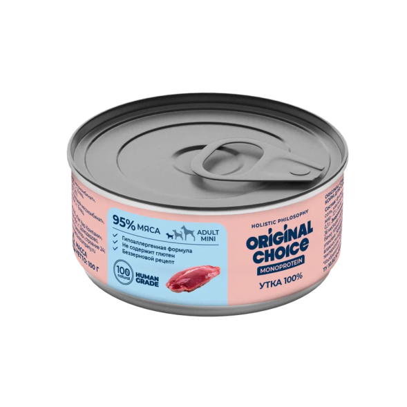 Original Сhoice Monoprotein (Монопротеин) Mini - Консервированный корм для собак мелких пород, Утка 100 гр