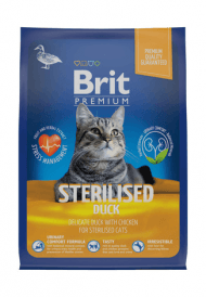 Brit - Сухой корм для стерилизованных кошек, с Уткой и Курицей