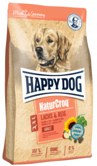 Happy Dog NaturCroq Lachs and Reis - Сухой корм для взрослых собак всех пород, с Лососем и Рисом, 12 кг
