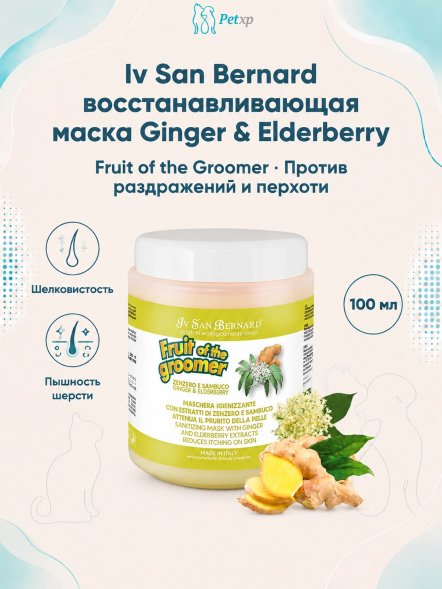 Iv San Bernard Fruit of the Groomer Ginger &amp;amp; Elderberry — восстанавливающая маска с противовоспалительным эффектом