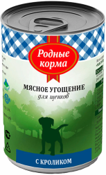Родные Корма - Консервы мясное угощение для щенков с кроликом, 340 г