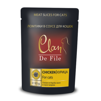 Clan De File - Паучи для кошек в соусе с курицей в соусе паприка 85 гр