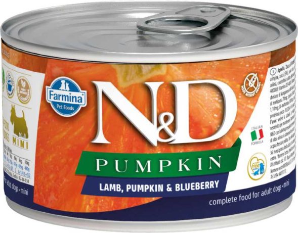 Farmina N&amp;amp;D Pumpkin - Консервы для собак мелких пород, Ягнёнок с Тыквой и Черникой 140 гр
