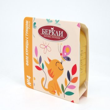 Беркли - Консервы для кошек №4, Филе Курицы с Тунцом в желе, 100 гр