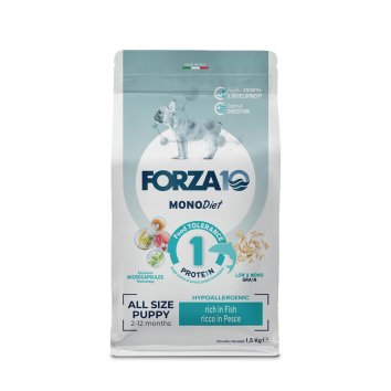 Forza10 - MonoDiet (МоноДиета) - Сухой корм для щенков и собак всех пород в период беременности и лактации при аллергии, с Рыбой