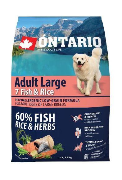 8303.580 Ontario Adult Large 7 Fish  Rice  Syhoi korm dlya sobak krypnih porod s 7 vidami ribi i risom . Zoomagazin PetXP ontario-adult-large-7-fish--rice.jpg