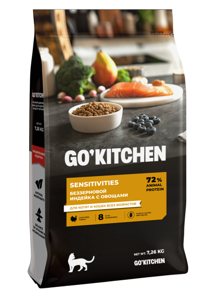 Go&amp;#039;Kitchen Sensitivities - Сухой корм для котят и кошек, с индейкой, для чувствительного пищеварения
