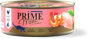 Prime Meat - Консервы для кошек, курица с креветкой, филе в желе, 100 гр