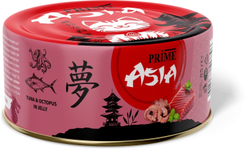 Prime Asia - Консервы для кошек, тунец с осьминогом в желе, 85 гр