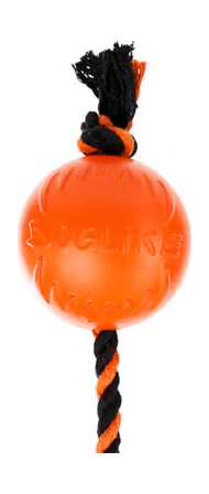 Doglike - Игрушка для собак, Мяч с Канатом, Оранжевый-Черный, 7 см