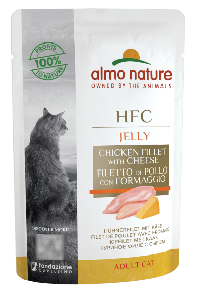 Almo Nature HFC Cuisine - паучи для кошек с куриным филе и сыром 55гр