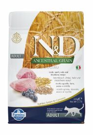 Farmina N&D Ancestral Grain - Сухой корм для кошек, ягненок, спельта, овес, черника 10 кг