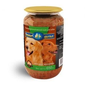 Верные друзья - консервы для собак Мясное ассорти 650гр Верные друзья - консервы для собак Мясное ассорти 650гр