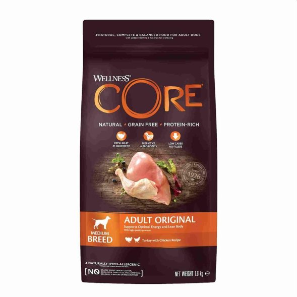 Core - Корм из индейки с курицей для взрослых собак средних пород